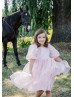 Puffy Sleeves Organza Short Flower Girl Dress